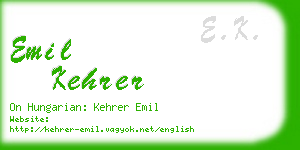 emil kehrer business card